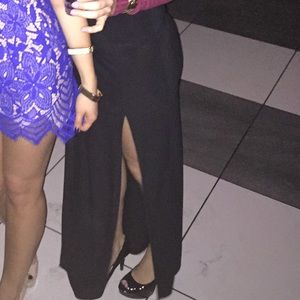 Small black maxi long skirt with cuts